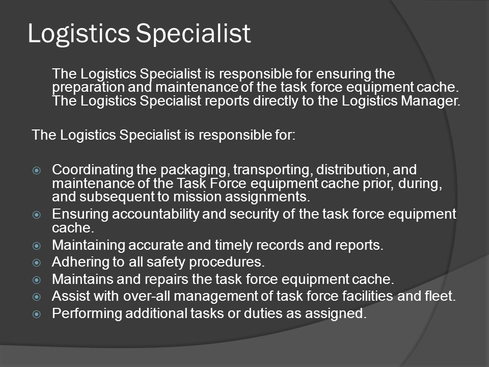 Logistics Specialist