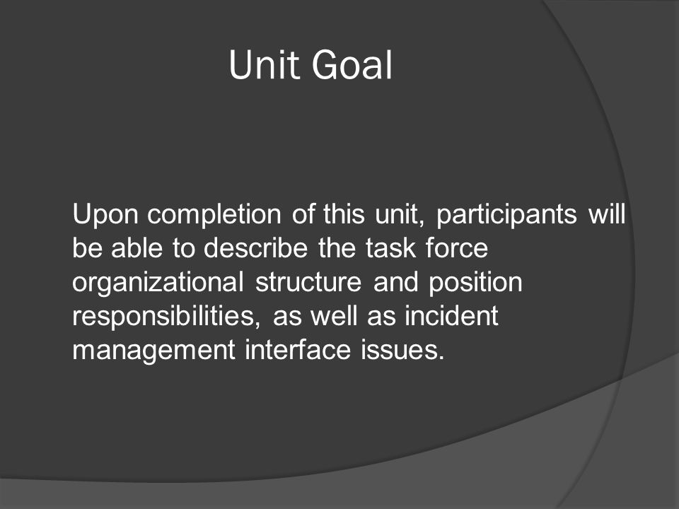 Unit Goal
