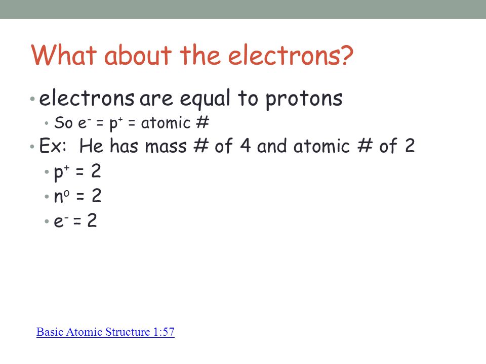 What about the electrons