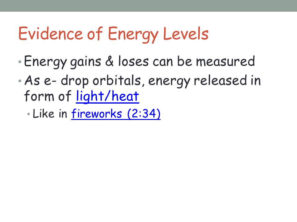 Evidence of Energy Levels