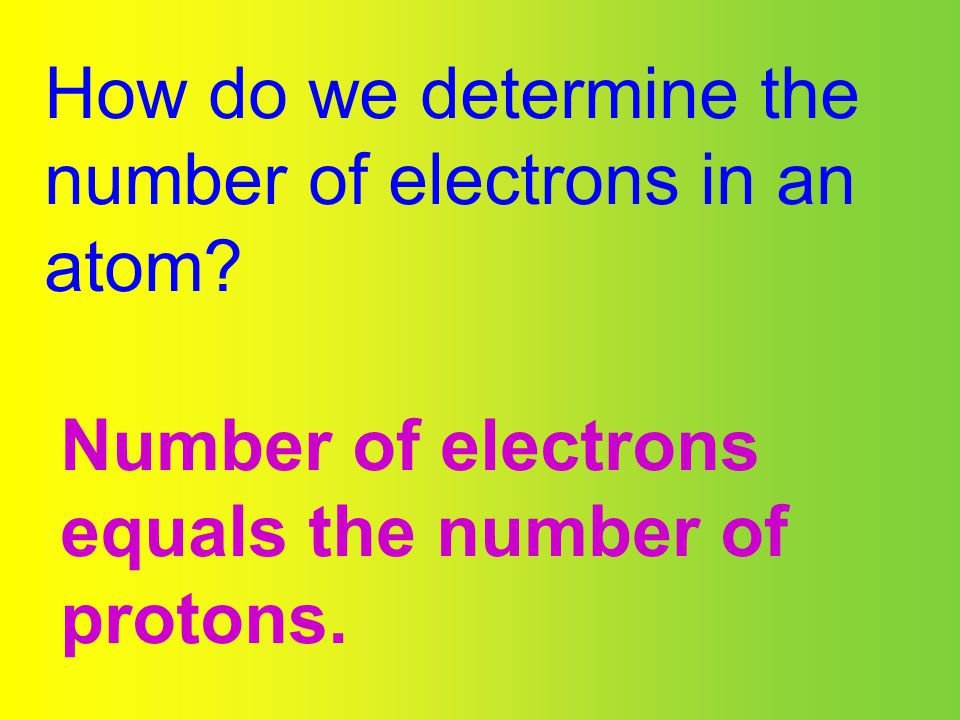 How do we determine the number of electrons in an atom