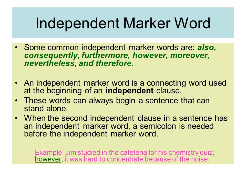 Independent Marker Word