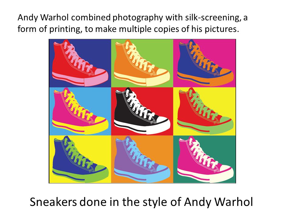 Sneakers done in the style of Andy Warhol