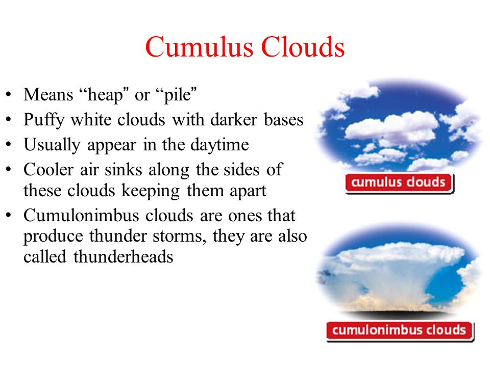 Cumulus Clouds Means heap or pile