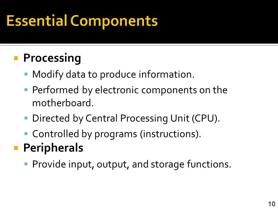 Essential Components Processing Peripherals