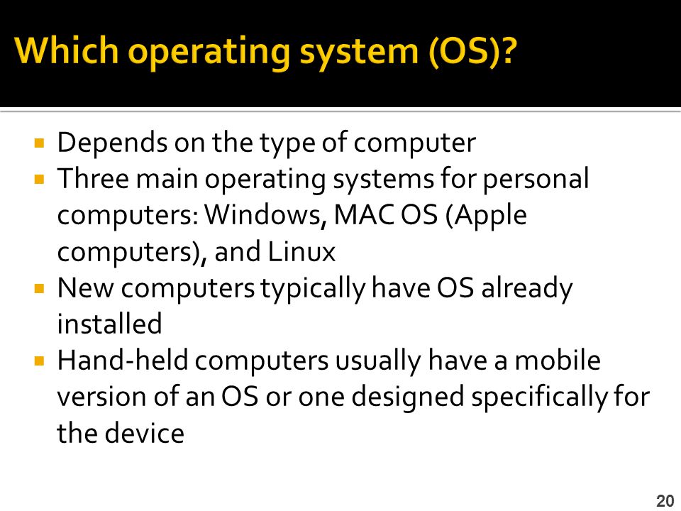 Which operating system (OS)