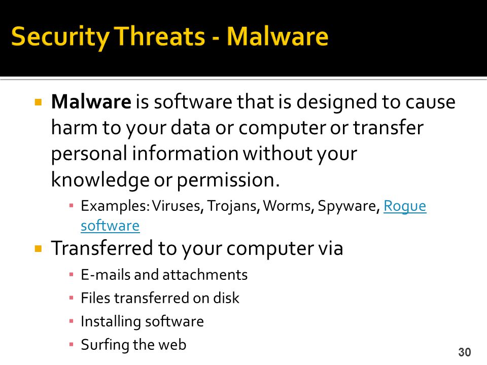 Security Threats - Malware