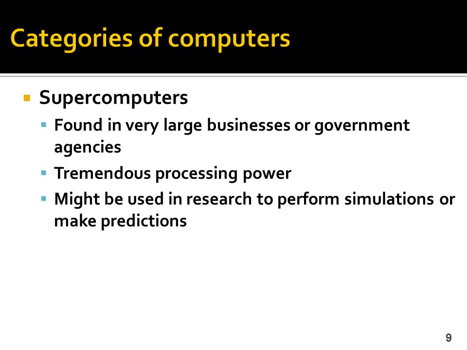 Categories of computers