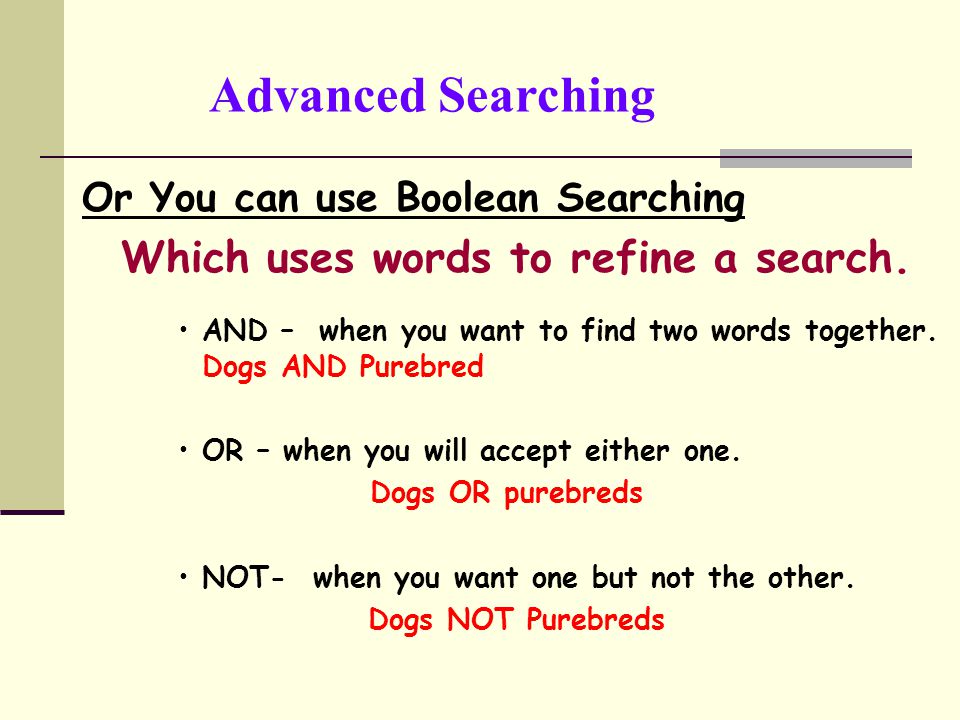 Which uses words to refine a search.