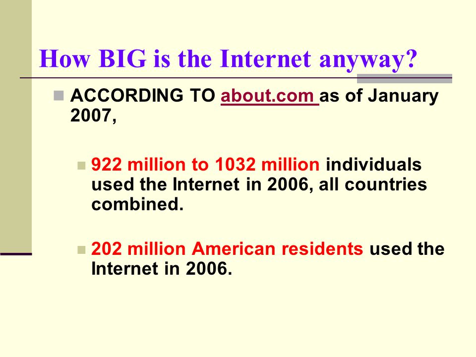 How BIG is the Internet anyway