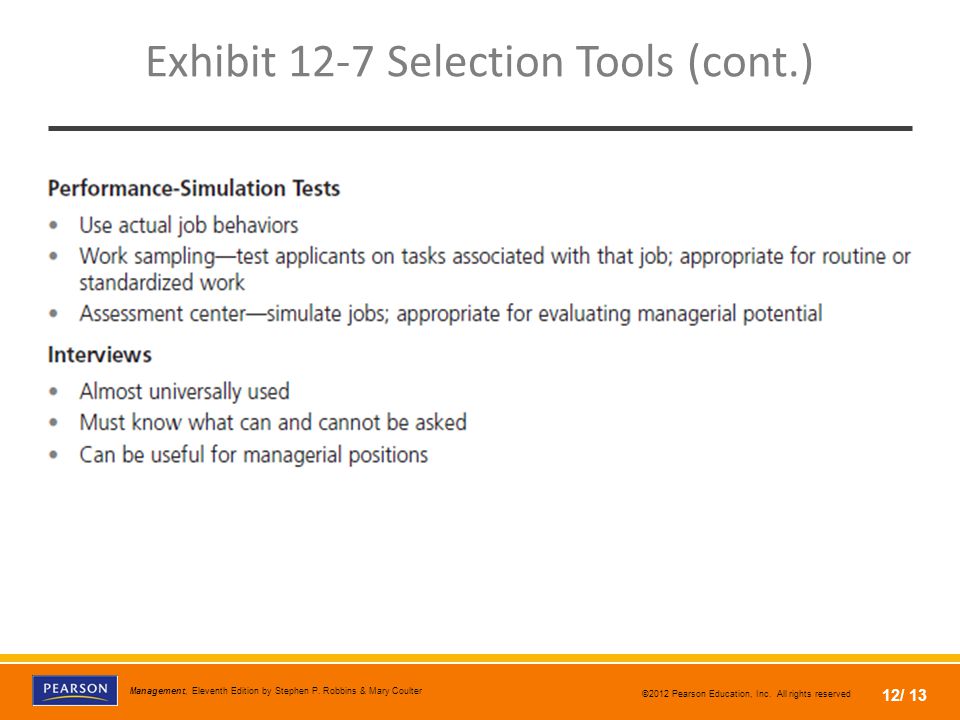 Exhibit 12-7 Selection Tools (cont.)