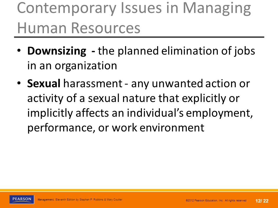 Contemporary Issues in Managing Human Resources