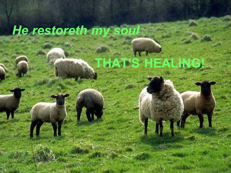 He restoreth my soul THAT S HEALING!