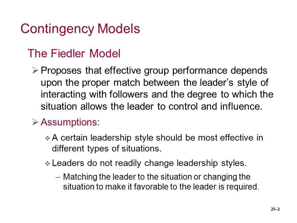 Contingency Models The Fiedler Model