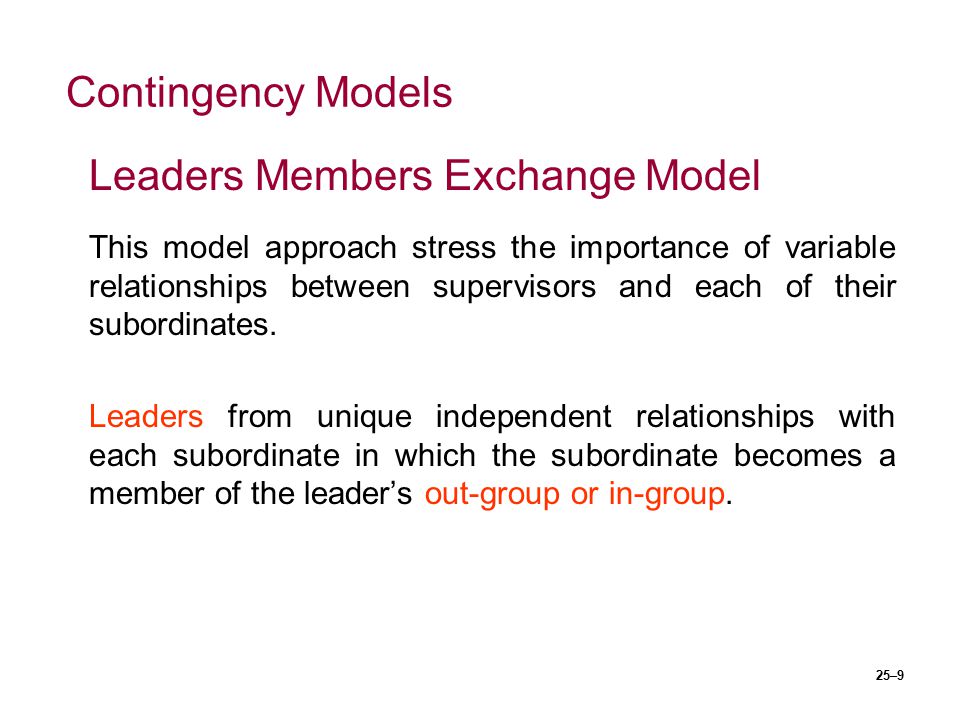 Leaders Members Exchange Model