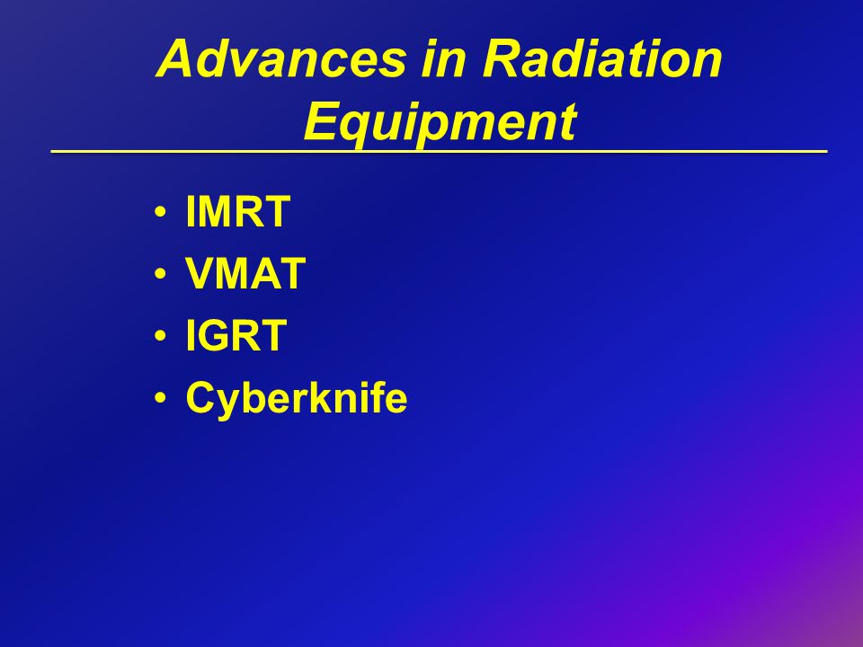 Advances in Radiation Equipment
