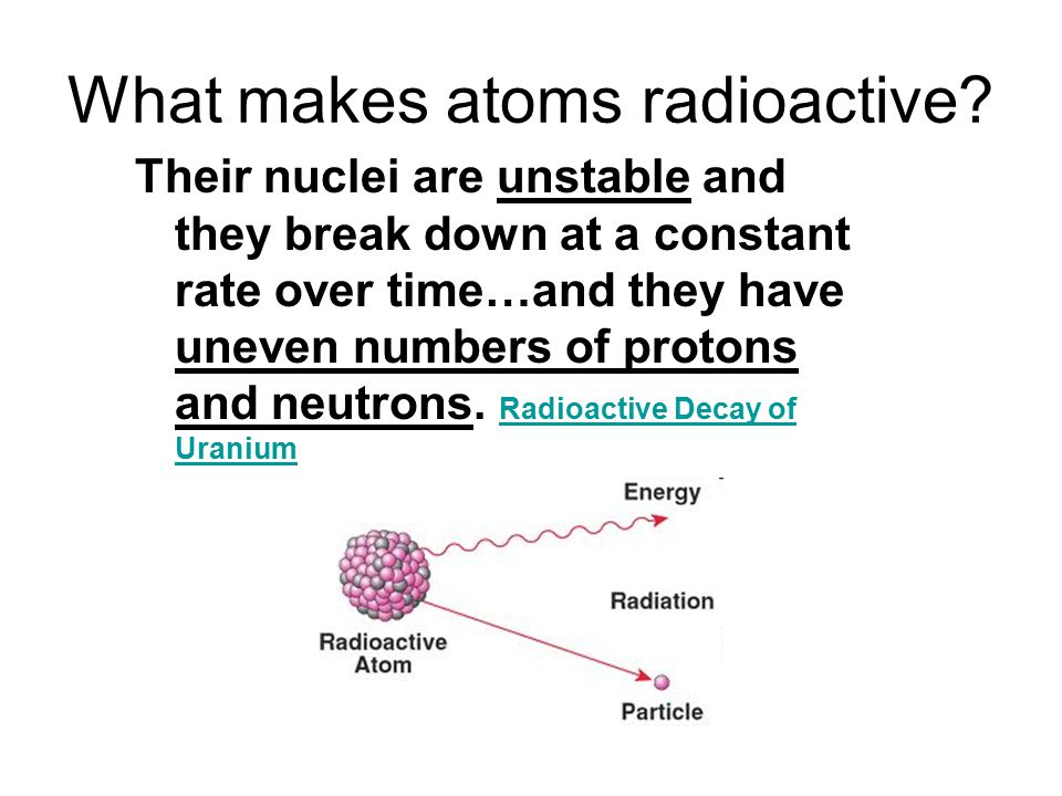 What makes atoms radioactive