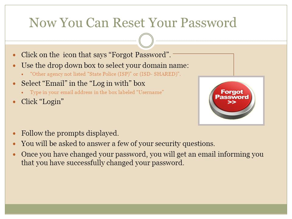Now You Can Reset Your Password