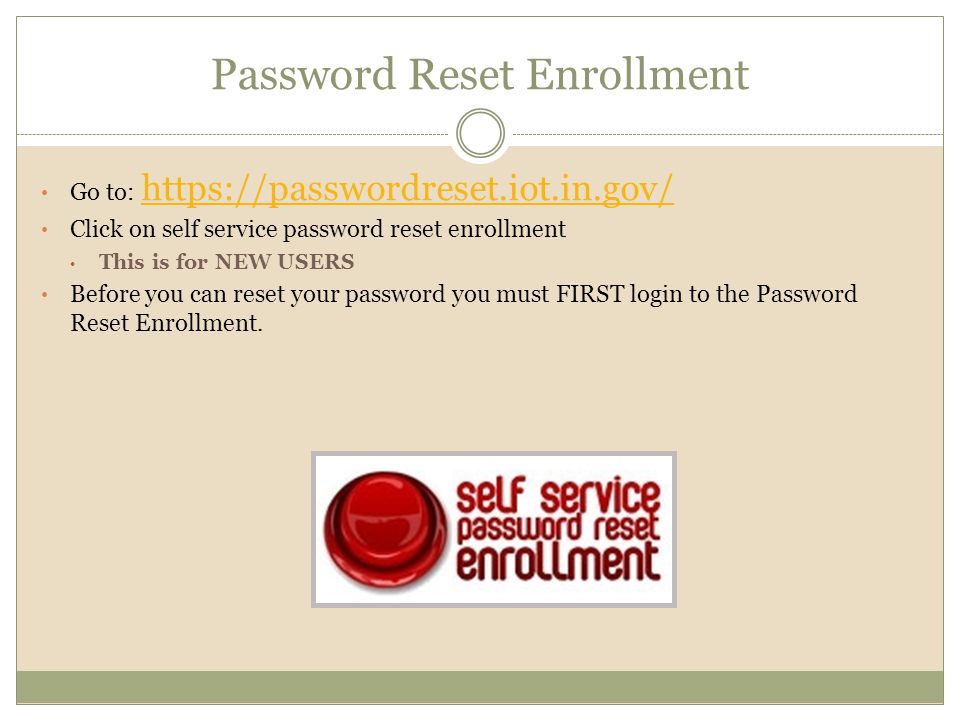 Password Reset Enrollment