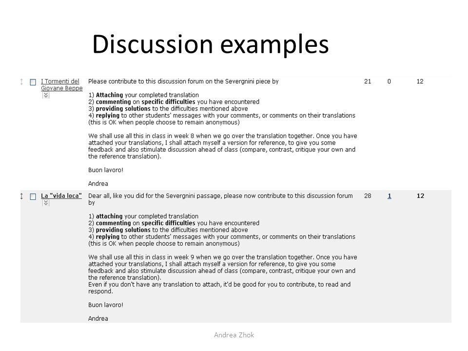 Discussion examples Andrea Zhok