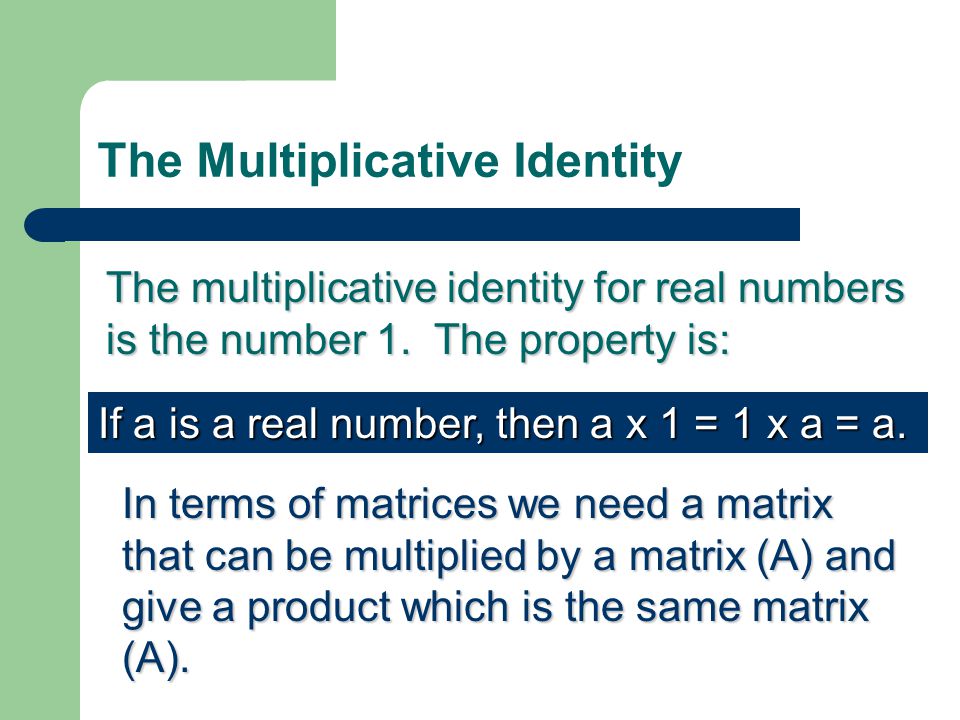 The Multiplicative Identity