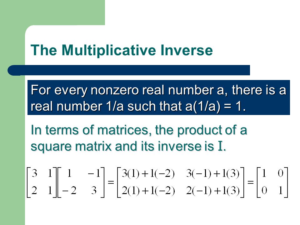 The Multiplicative Inverse