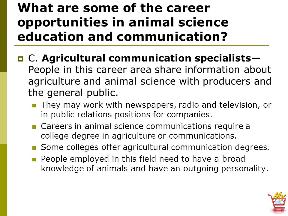 What are some of the career opportunities in animal science education and communication