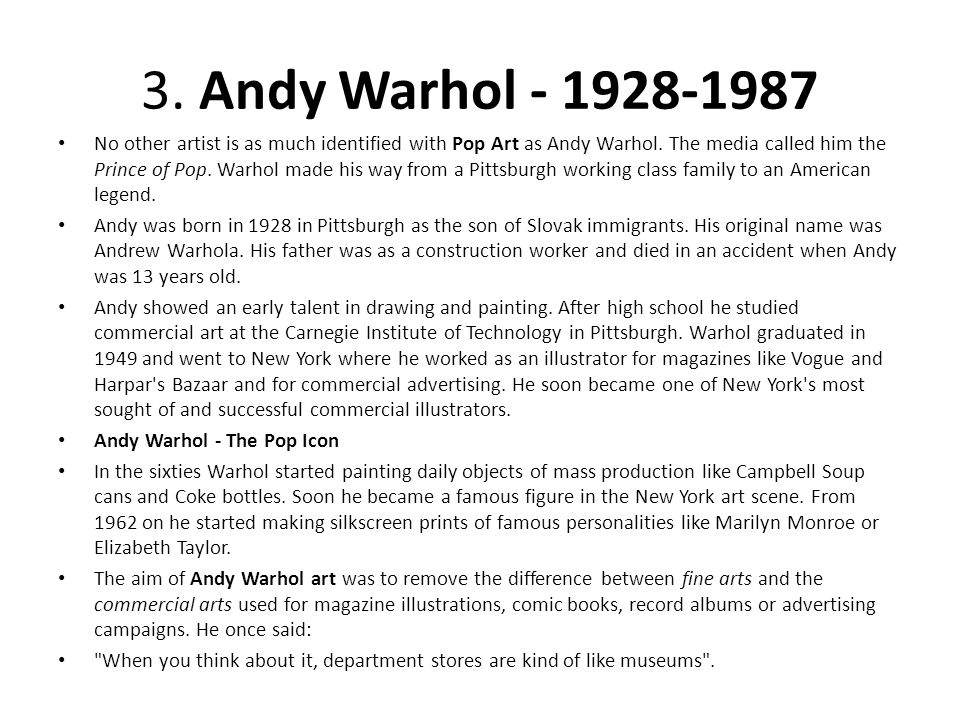 3. Andy Warhol
