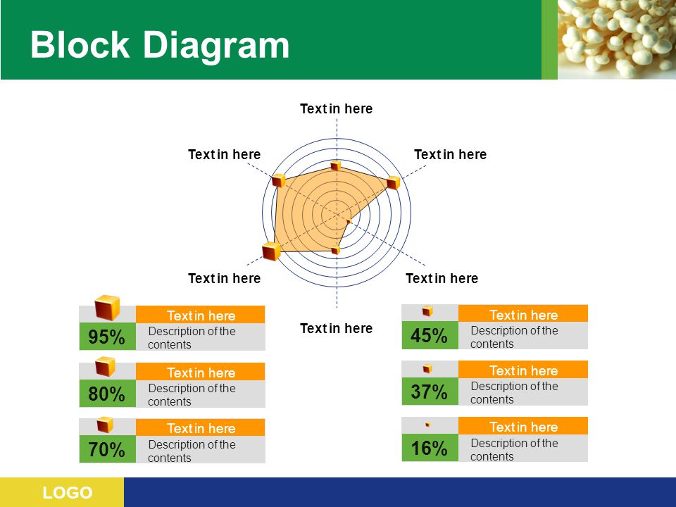 Block Diagram 95% 45% 80% 37% 70% 16% Text in here Text in here