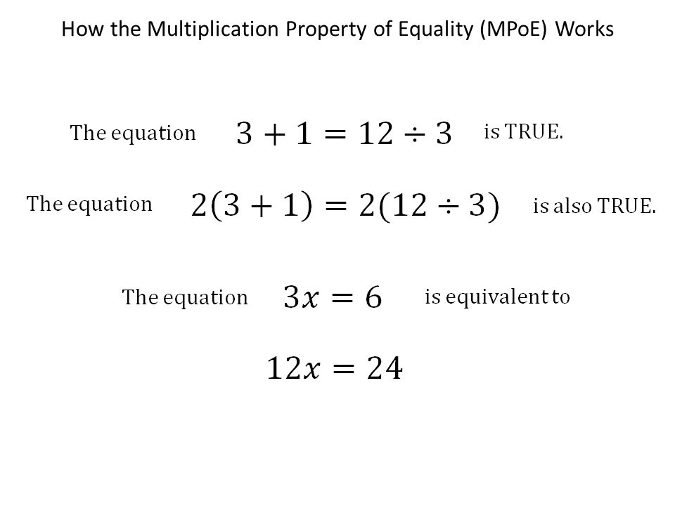 How the Multiplication Property of Equality (MPoE) Works