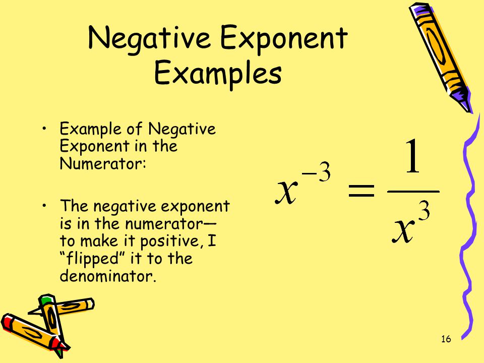 Negative Exponent Examples