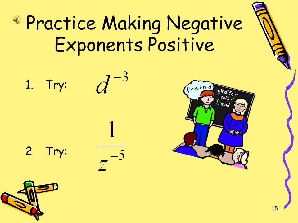Practice Making Negative Exponents Positive