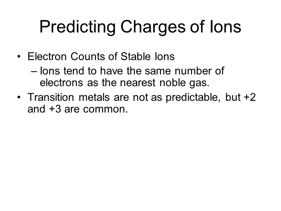 Predicting Charges of Ions