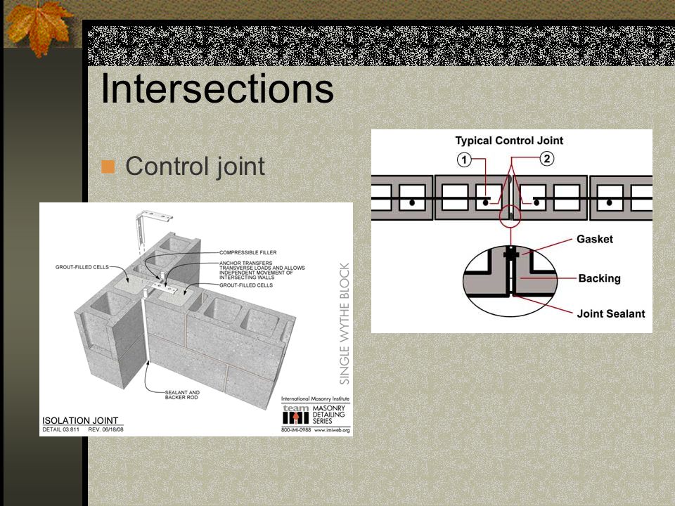 Intersections Control joint