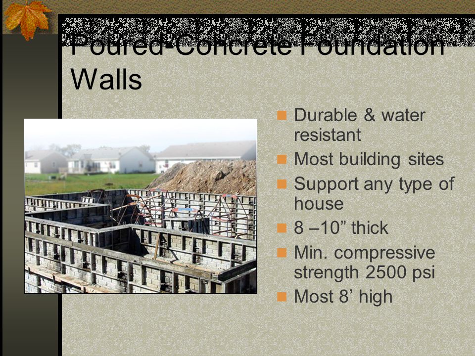 Poured-Concrete Foundation Walls