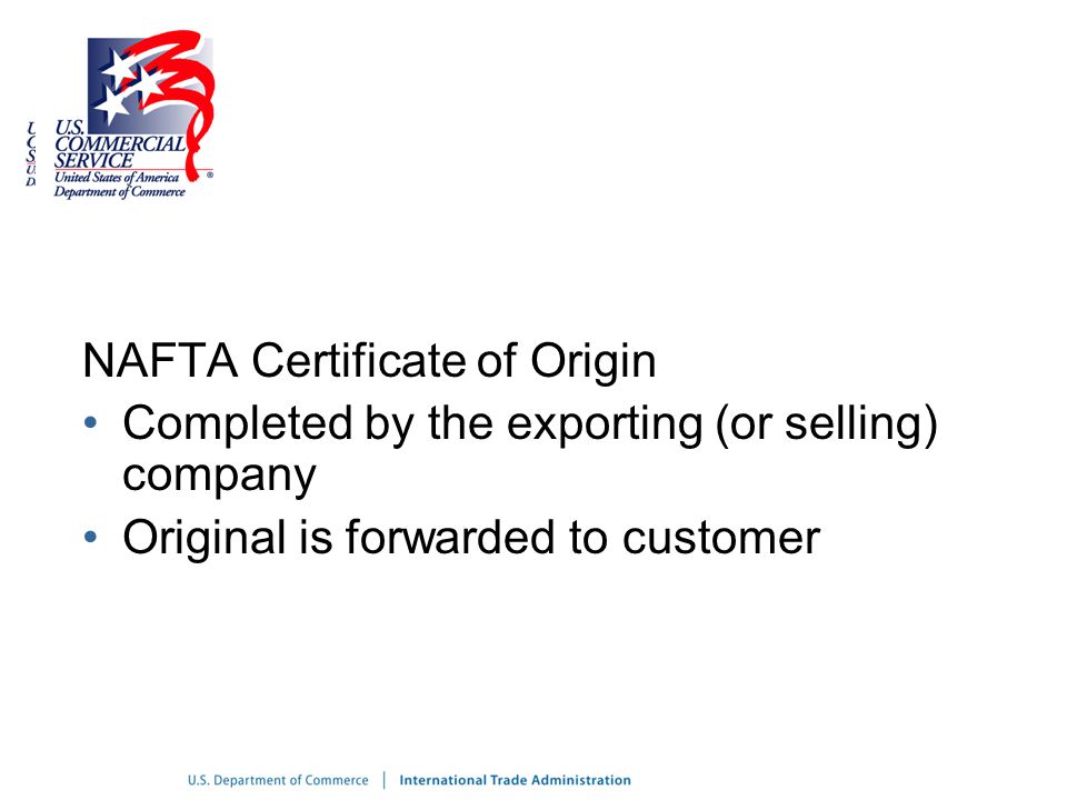 NAFTA Certificate of Origin
