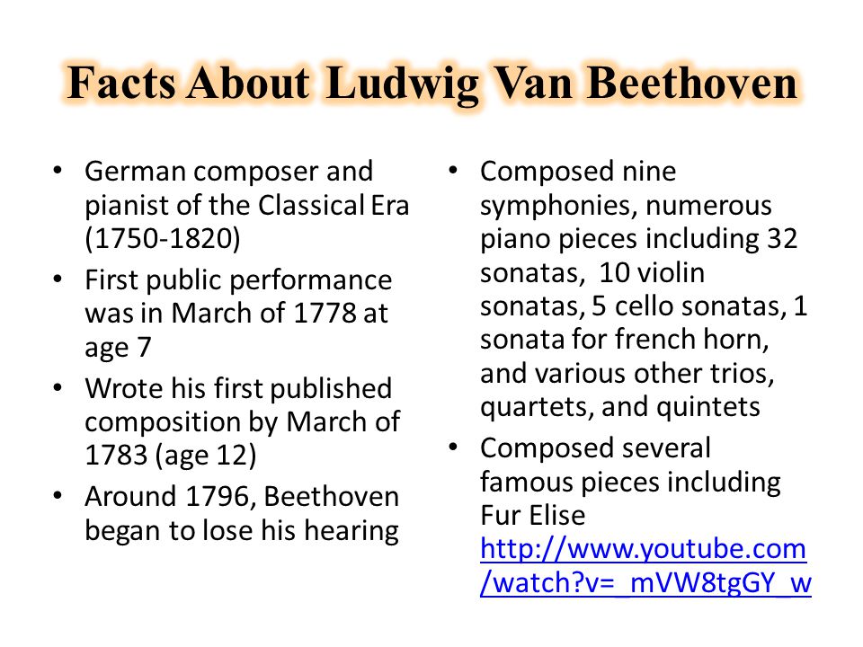 Facts About Ludwig Van Beethoven