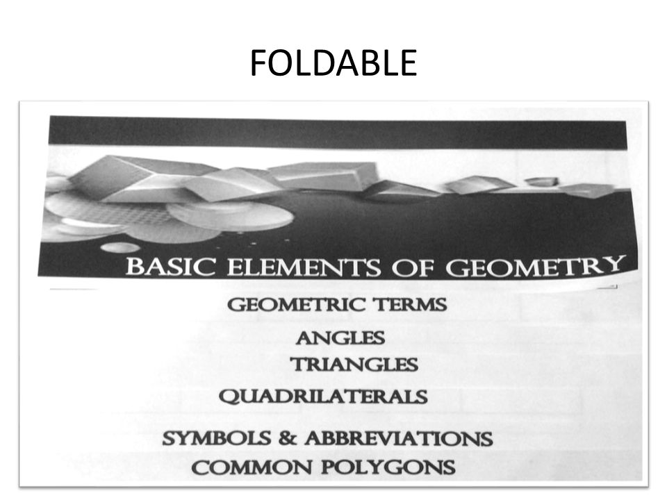 FOLDABLE This slide is to make sure students have put their foldables together correctly.