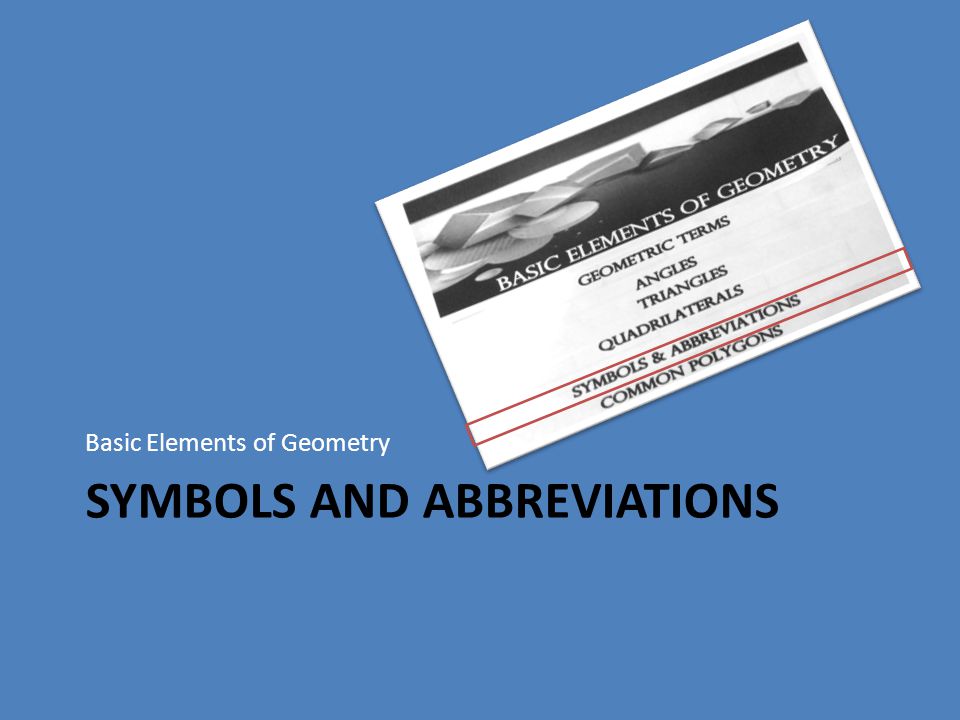 SYMBOLS and ABBREVIATIONS