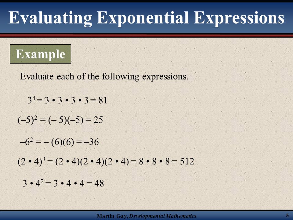 Evaluating Exponential Expressions