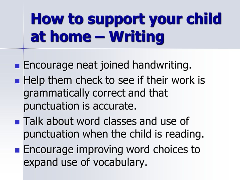 How to support your child at home – Writing