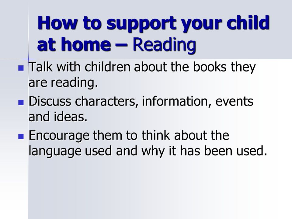 How to support your child at home – Reading