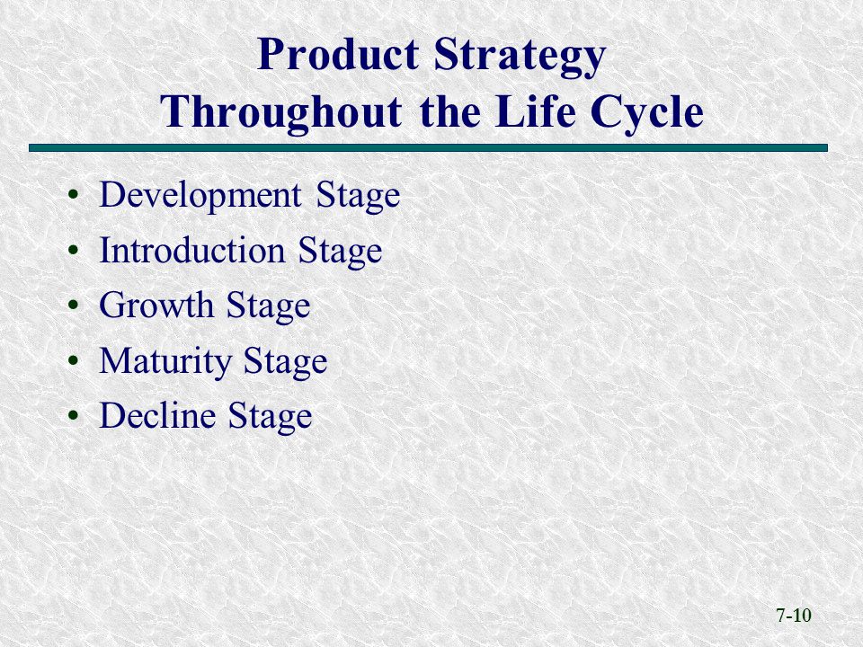 Product Strategy Throughout the Life Cycle