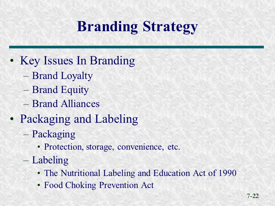 Branding Strategy Key Issues In Branding Packaging and Labeling