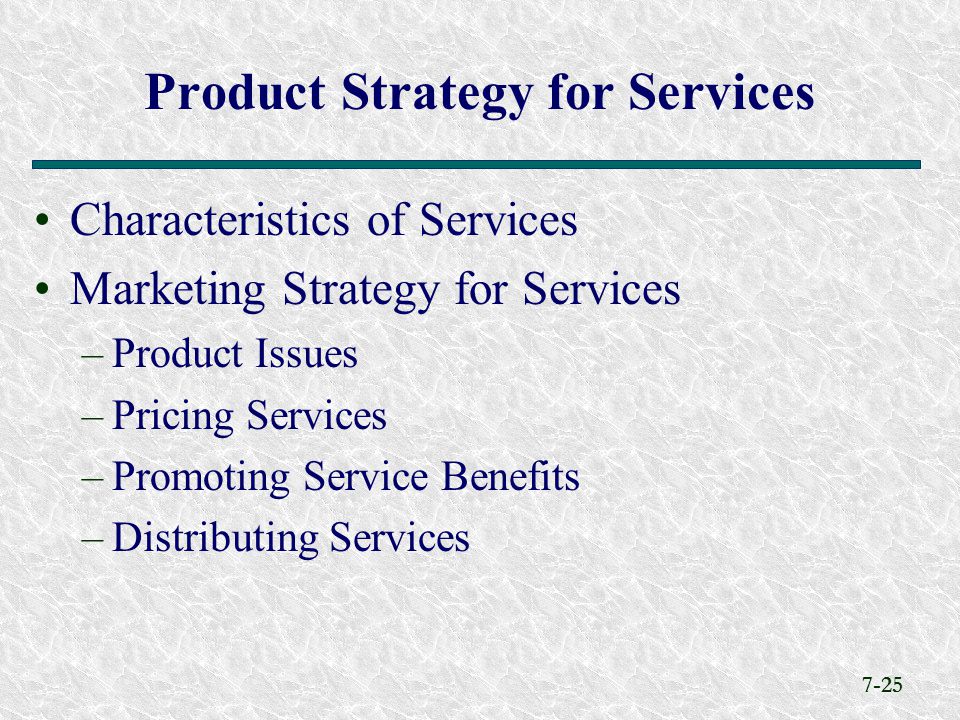 Product Strategy for Services