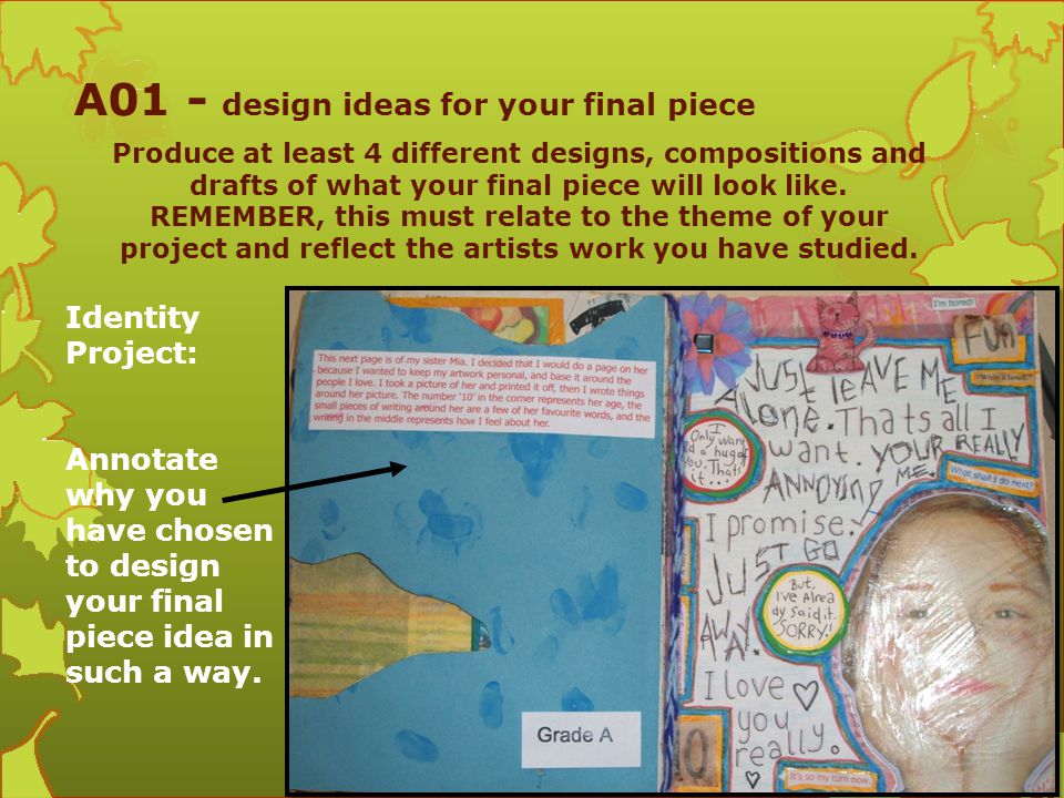 A01 - design ideas for your final piece