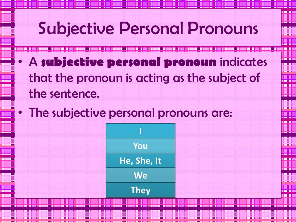 Subjective Personal Pronouns