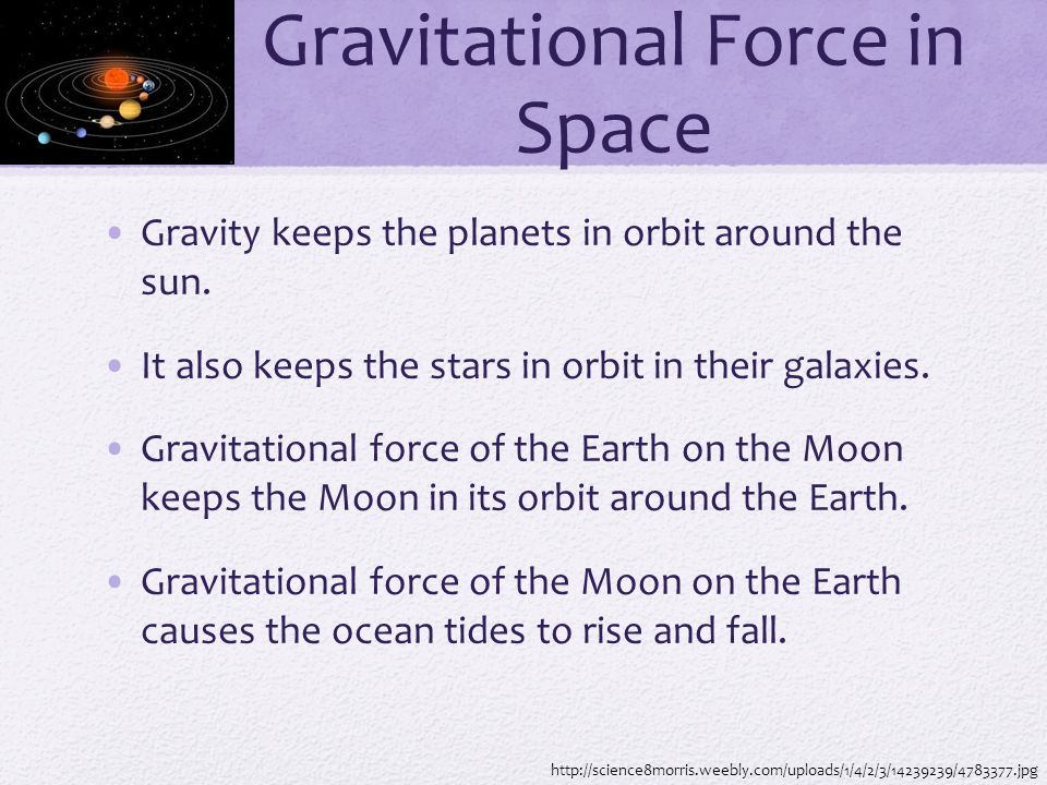 Gravitational Force in Space