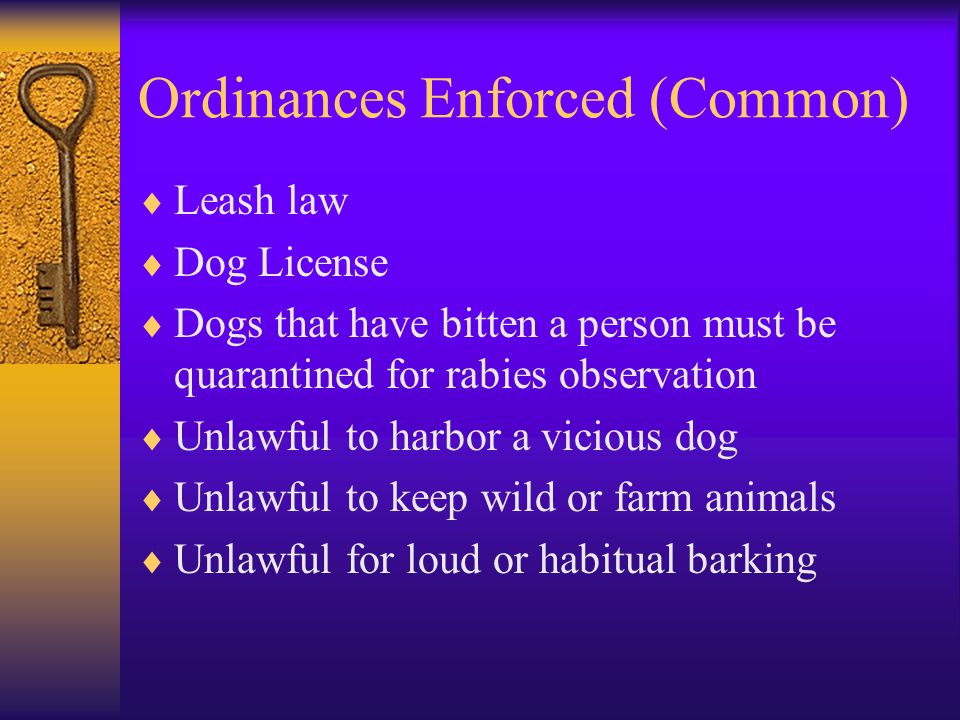 Ordinances Enforced (Common)