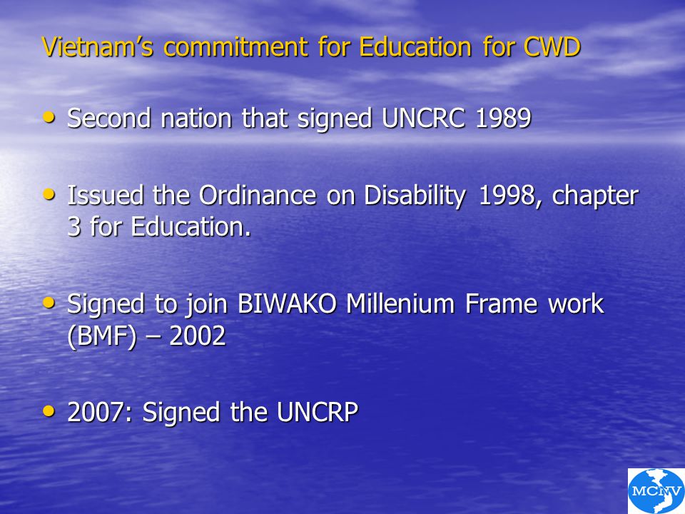 Vietnam’s commitment for Education for CWD
